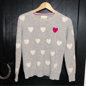 Christian Siriano 100% 2-Ply Cashmere Super Cute Heart Print Knit Sweater XS